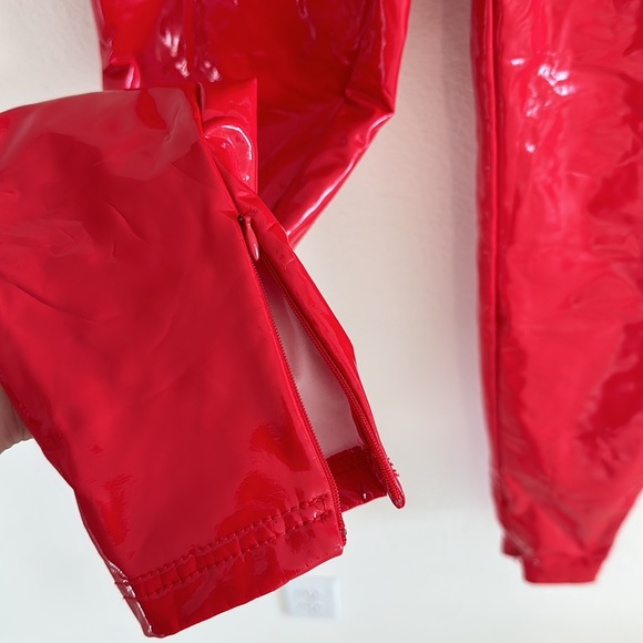 HOUSE OF CB 'Haridan' Red Patent Stretch Vinyl Trousers Pants - Picture 6 of 12